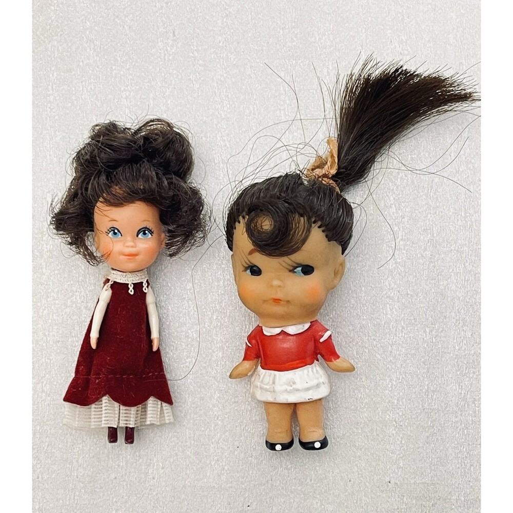 Mixed Lot of 2 Dolls: Little Kiddle Clone & Storykins Mrs Liddle VTG Estate